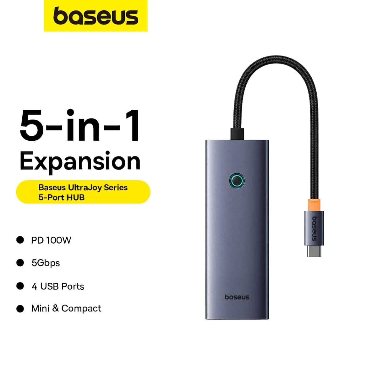 هاب 5 پورت USB-C بیسوس مدل UltraJoy Series BS-OH149