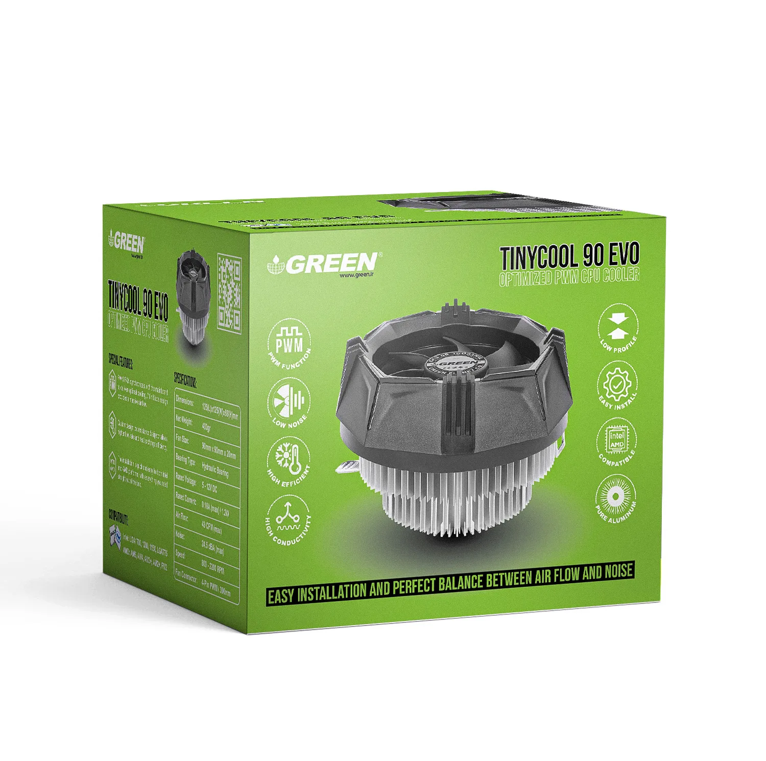 سیستم خنک کننده بادی گرین مدل TINYCOOL 90 EVO
