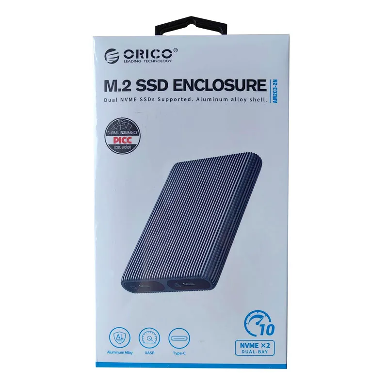 قاب M.2 NVMe SSD دو سینی اوریکو مدل AM2C3-2N