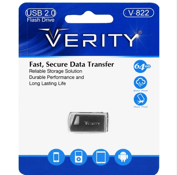 فلش مموری وریتی مدل V822 USB2.0 ظرفیت 64 گیگابایت