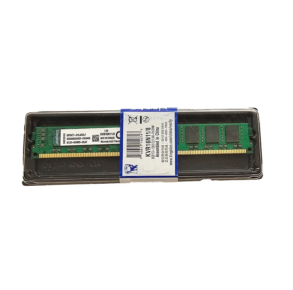 رم دسکتاپ DDR3 کینگستون مدل KVR16N11/8 ظرفیت 8 گیگابایت، فرکانس 1600 مگاهرتز، PC3-12800، تک‌کاناله از نوع DIMM