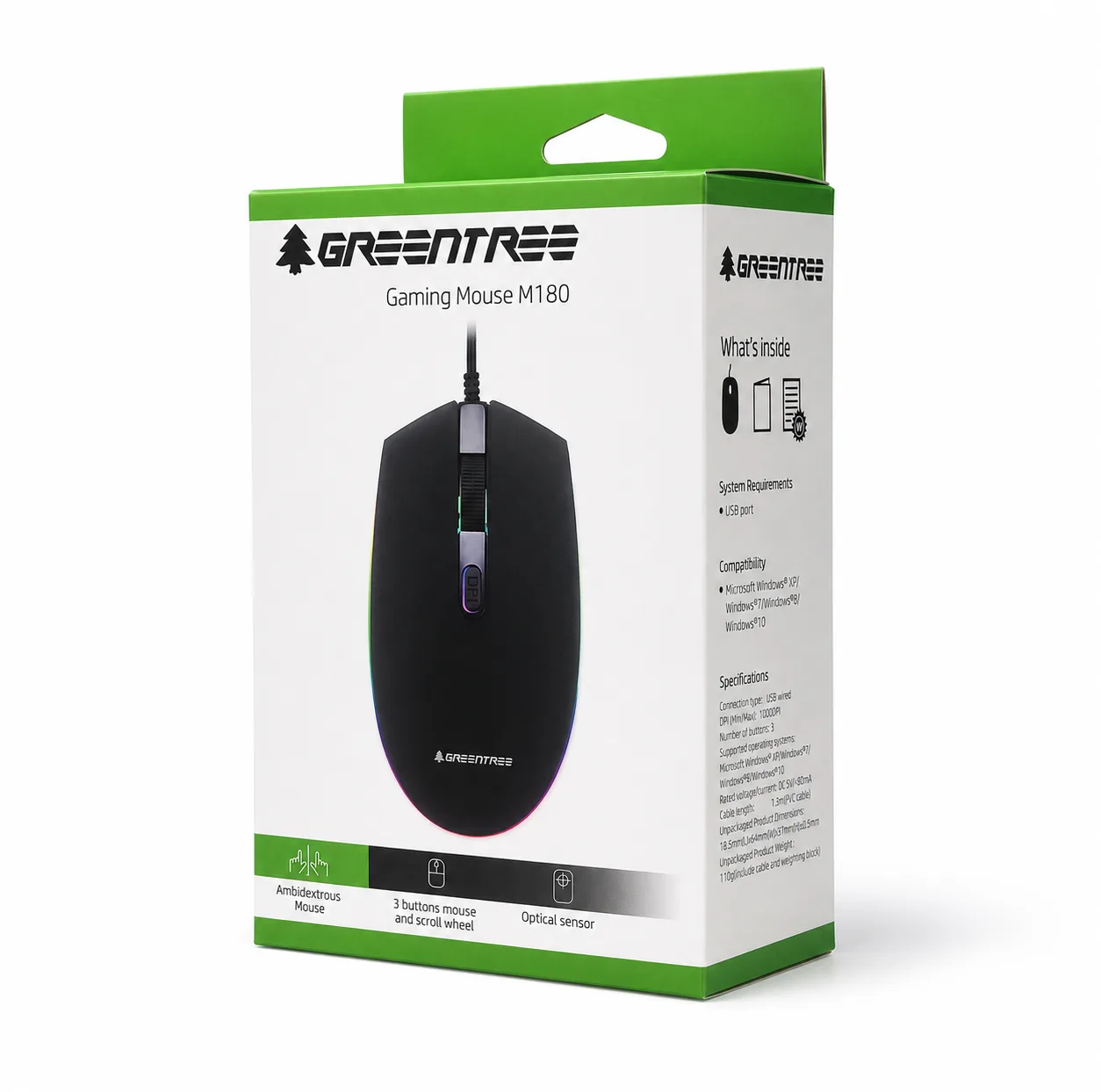 ماوس گیمینگ گرین تری مدل M180