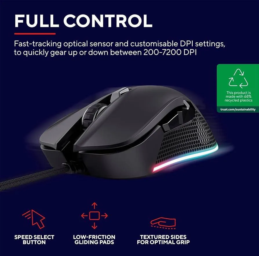 ماوس مخصوص بازی تراست مدل GXT922 YBAR