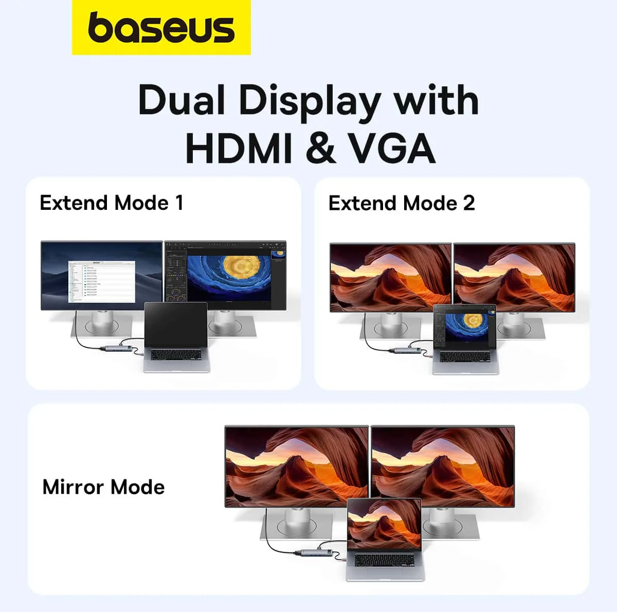 هاب 11 پورت USB-C بیسوس مدل Clarity 4K@60HZ