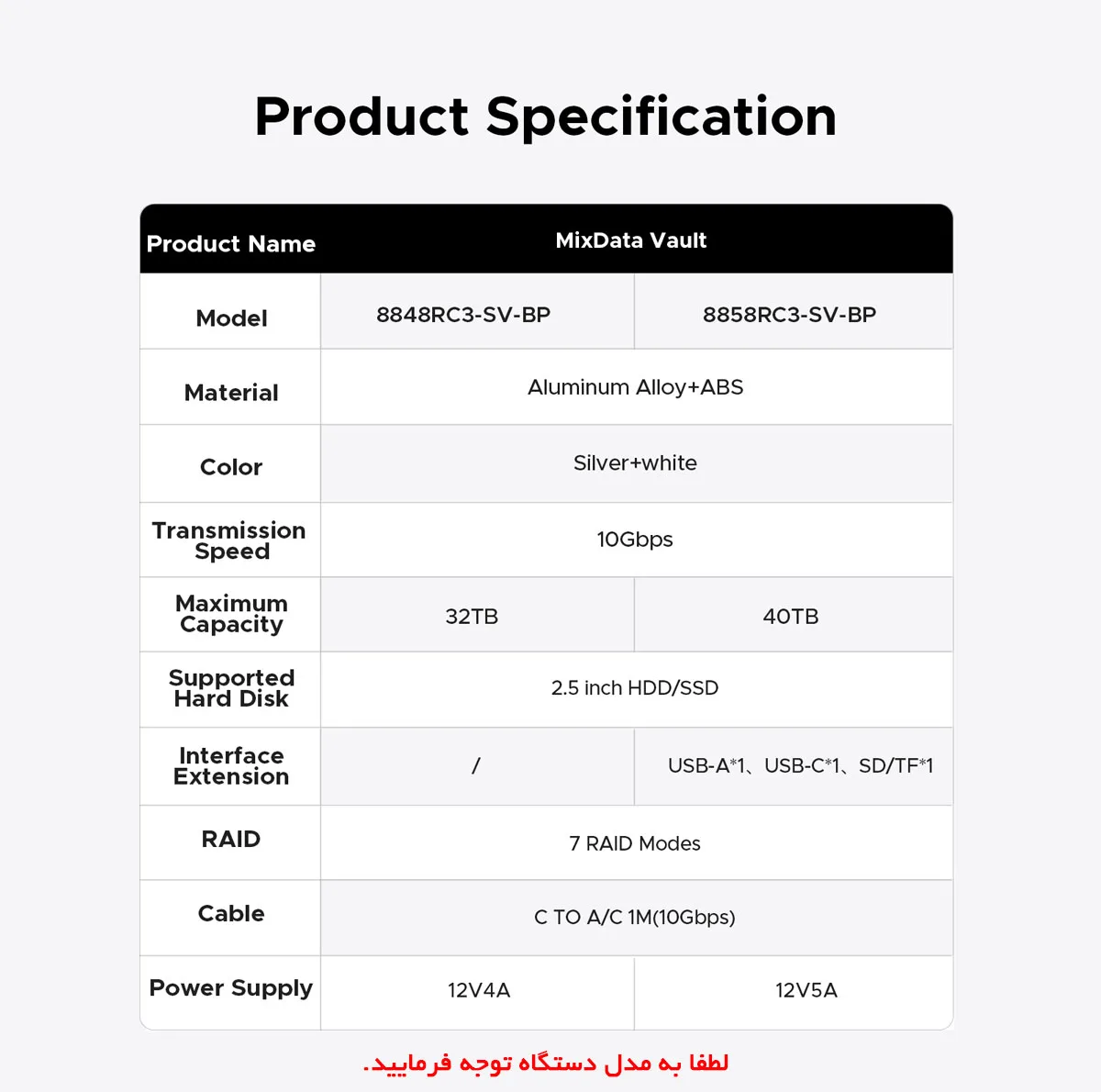 باکس هارد 2.5 اینچ 4 سینی Raid دار اوریکو مدل 8848RC3