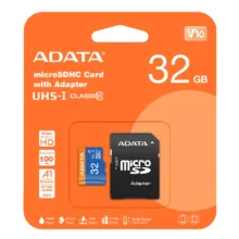 کارت حافظه‌ microSDHC ای دیتا مدل Premier کلاس 10 استاندارد UHS-I U1 سرعت 100MBps ظرفیت 32 گیگابایت به همراه آداپتور SD