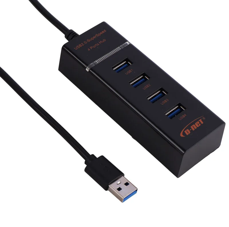 هاب 4 پورت USB 2.0 دی نت مدل DT-423 طول 30 سانتی متر