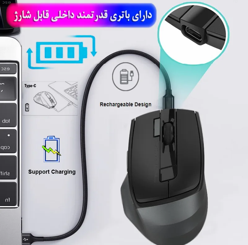 ماوس بی سیم ای فورتک مدل FSTYLER_FB_45CS_AIR2_SILENT