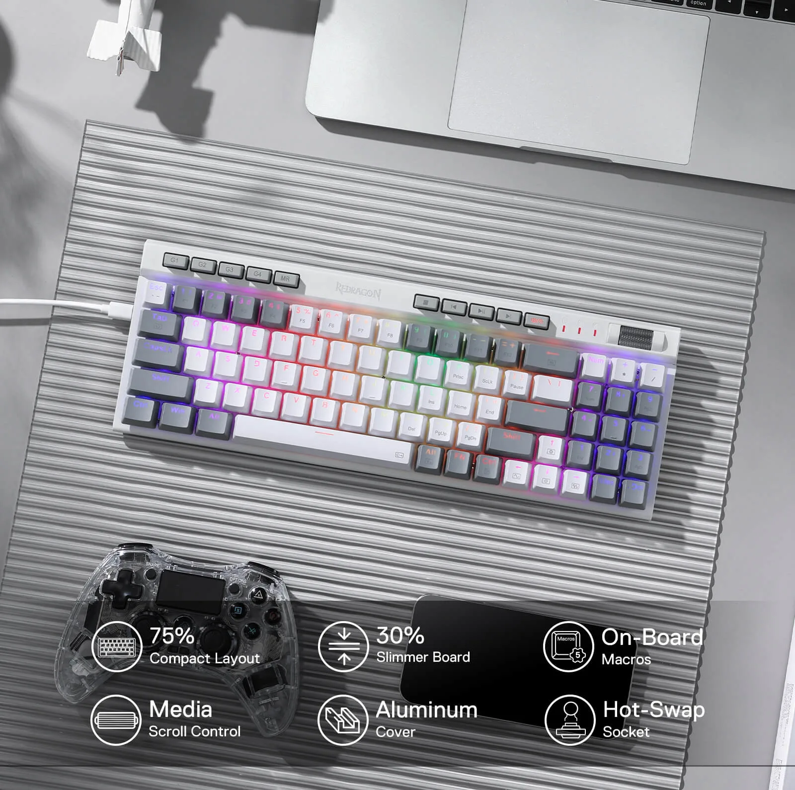 کیبورد مخصوص بازی ردراگون مدل K655 MAGIC WAND SE RGB RED SWITCH