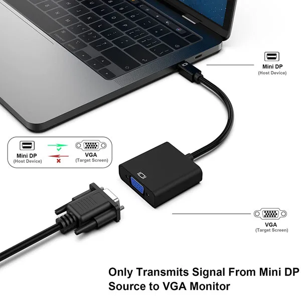 مبدل Mini Display Port به VGA تی سی تراست مدل TC-MDP2V