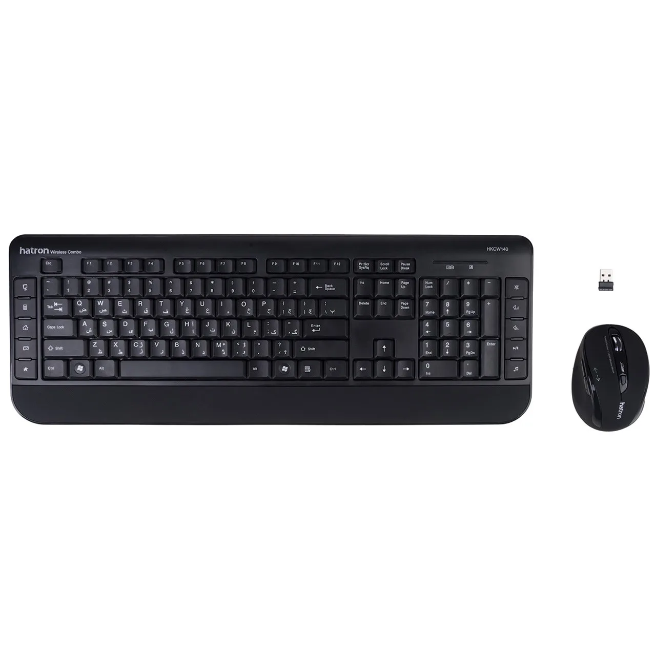 کیبورد و ماوس بی سیم هترون مدل HKCW140، سوییچ ممبران، Full-Size