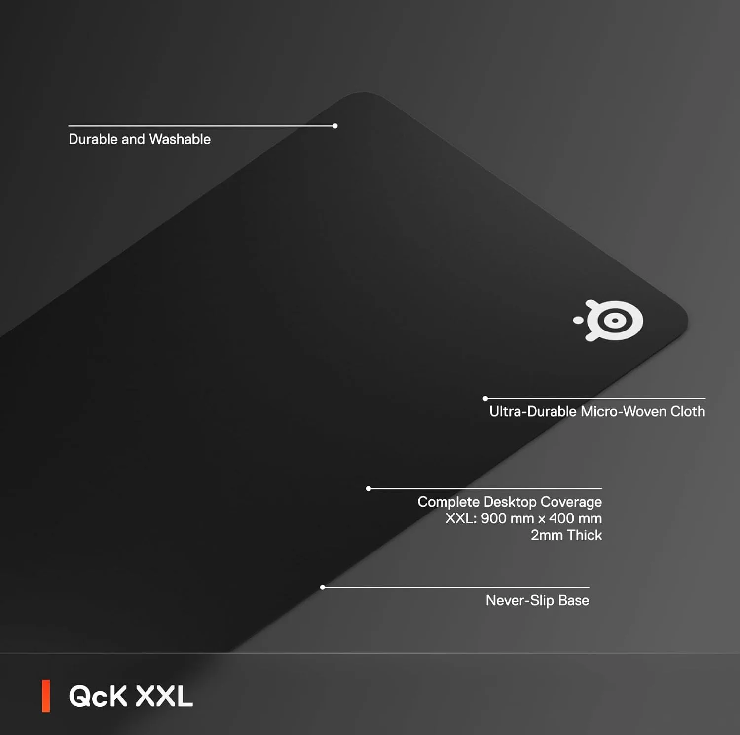 ماوس پد گیمینگ استیل سریز مدل QcK Gaming XXL Cloth سایز 90*40 سانتیمتر