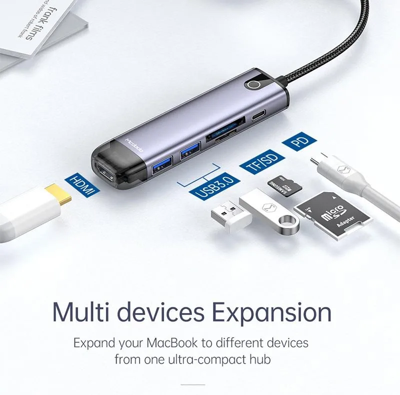 هاب 6 پورت USB-C مک دودو مدل HU_774