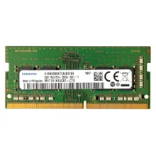 رم لپ‌تاپ 8 گیگابایت سامسونگ مدل PC4-2666 از نوع DDR4، تک‌کاناله با فرکانس 2666 مگاهرتز، تایمینگ CL19 و فرم‌فکتور SO-DIMM 260 پین