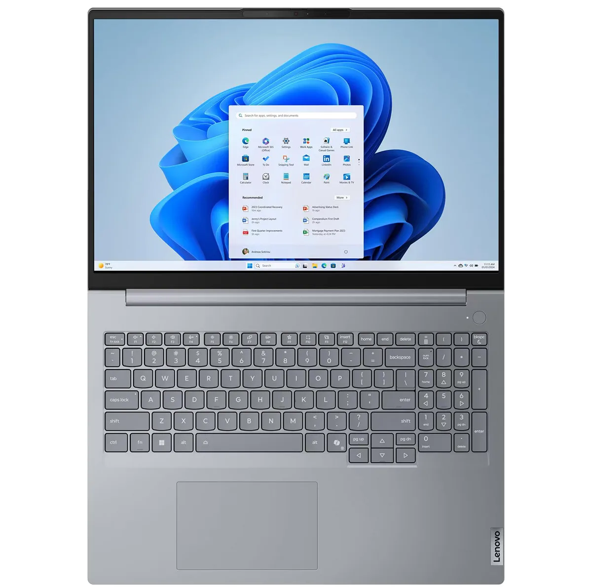 لپ تاپ 16 اینچی لنوو مدل ThinkBook 16 G8 IAL-Core Ultra 7 255H-16GB DDR5 5600MHz-1TB SSD-IPS 60Hz-Backlit-Fingerprint - کاستوم شده
