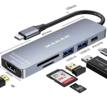هاب داک استیشن 6 پورت ماکار مدل MK-DOCK-4K HDMI