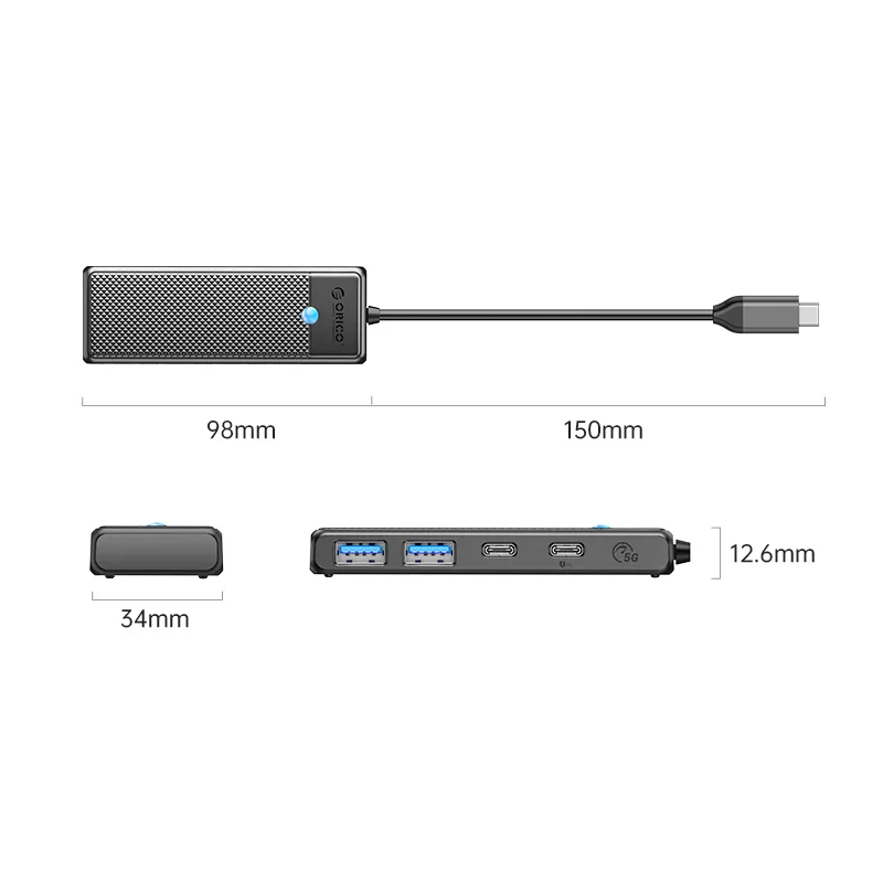 هاب 4 پورت USB-C اوریکو مدل PAPW2AC-C3-015