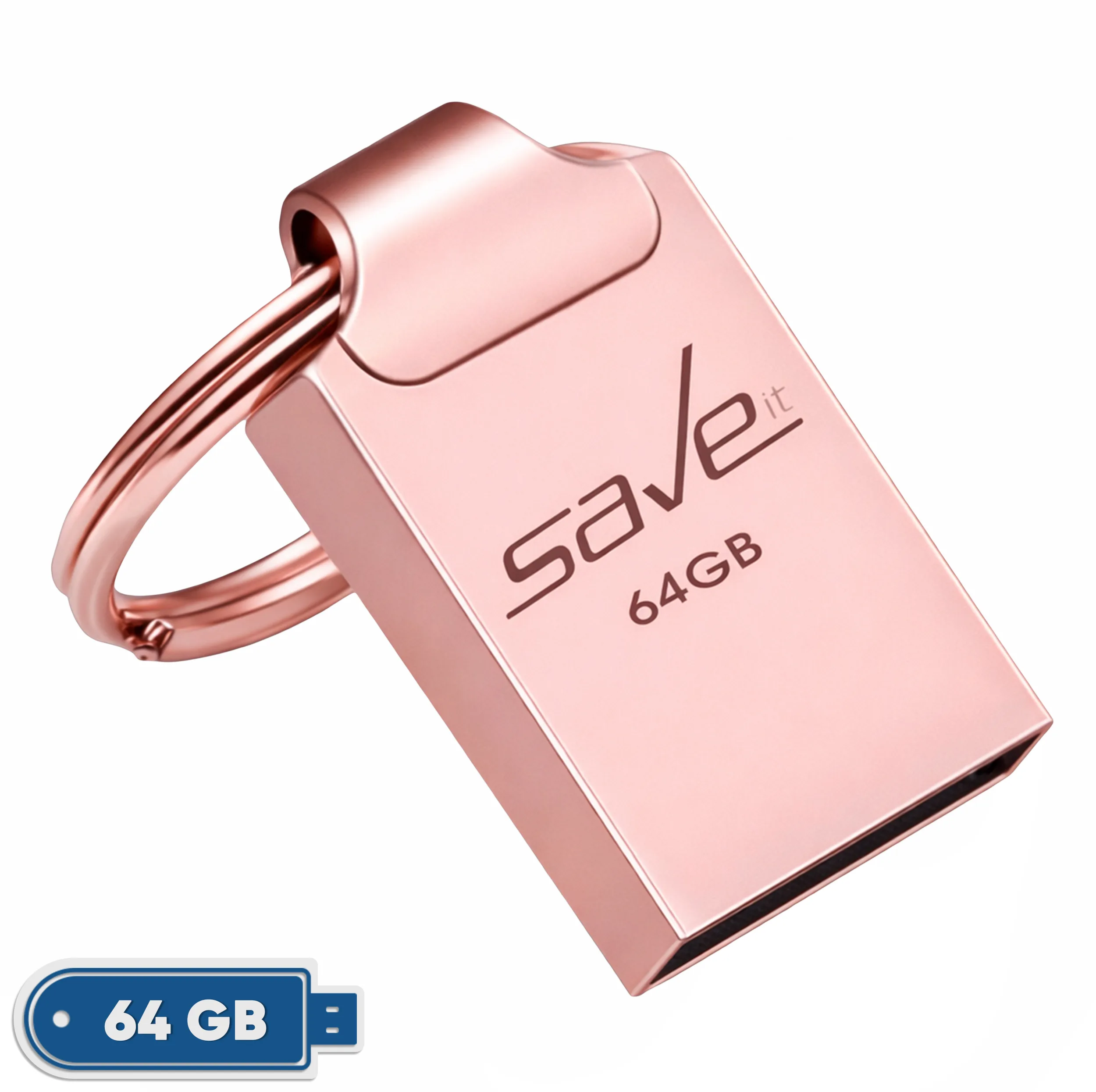 فلش مموری سیویت مدل SEGO ظرفیت 64 گیگابایت با رابط USB 2.0، بدنه فلزی، طراحی بند انگشتی با حلقه آویز، سازگار با گوشی، تبلت، لپ‌تاپ و تلویزیون، سرعت انتقال 30 مگابایت بر ثانیه