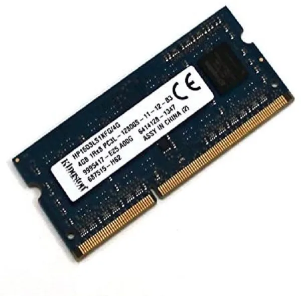 رم لپ تاپ DDR3L تک کاناله 1600 مگاهرتز CL11 کینگستون مدل HP-16D3LS1KFG-PC3L 12800S ظرفیت 4 گیگابایت