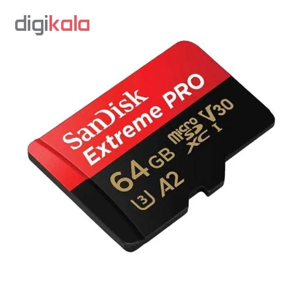 کارت حافظه microSDXC سن دیسک مدل Extreme PRO کلاس A2 استاندارد UHS-I U3 سرعت 170MBps ظرفیت 64 گیگابایت