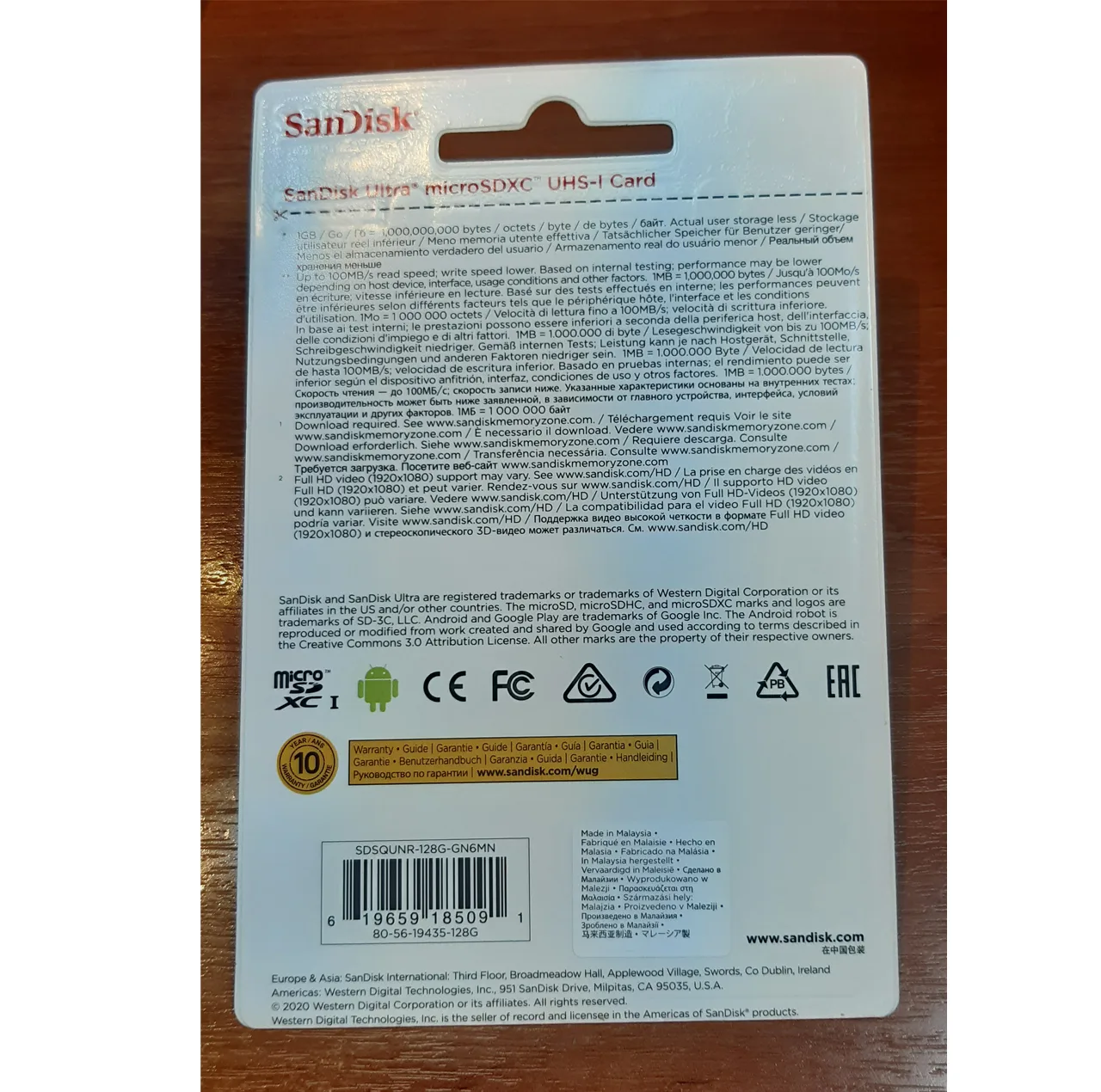 کارت حافظه microSDXC سن دیسک مدل Ultra کلاس 10 استاندارد UHS-I U1 سرعت 100MBps ظرفیت 128 گیگابایت