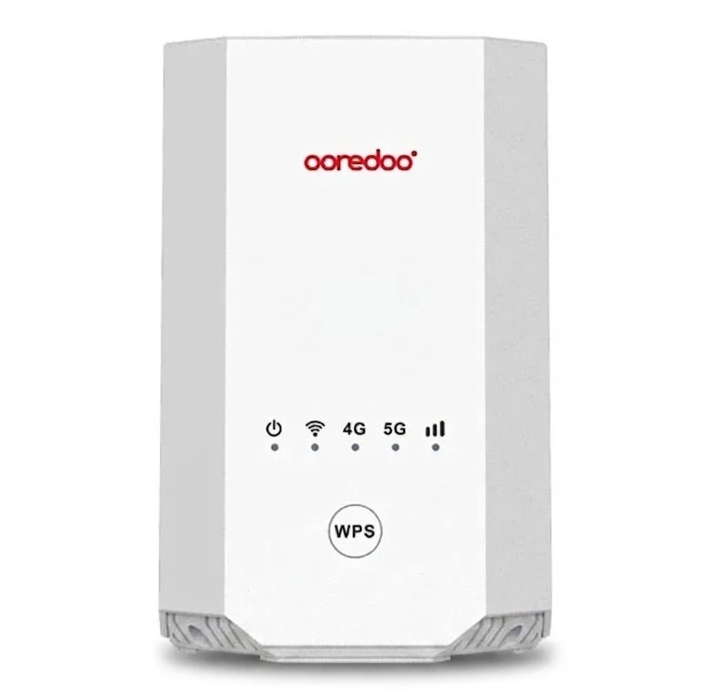 مودم 5G و TD-LTE مدل OOREDO X28 با قابلیت WIFI 6، پشتیبانی هم‌زمان 64 کاربر، پورت‌های گیگابیتی، درگاه RJ11 برای تماس اینترنتی، فناوری MIMO 4×4، مناسب استفاده خانگی و سازمانی