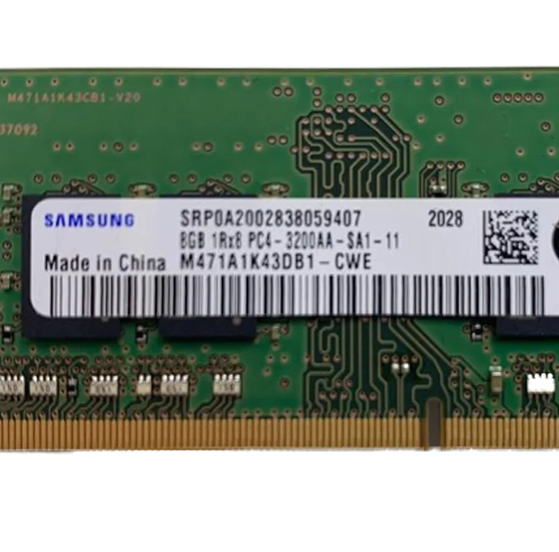 رم لپ تاپ DDR4 تک کاناله 3200 مگاهرتز CL11 سامسونگ مدل PC4 ظرفیت 8 گیگابایت