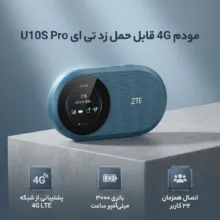 مودم روتر 4G LTE قابل حمل زد تی ای مدل U10S Pro با پشتیبانی از 32 کاربر، باتری و نشانگر LED