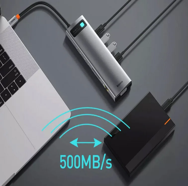 هاب 11 پورت باسئوس مدل METAL GLEAM SERIES Multifunctional