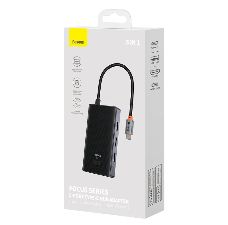 هاب 5 پورت USB-C بیسوس مدل Baseus Focus Series