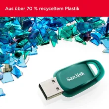 فلش مموری سن دیسک مدل Ultra Eco™ USB 3.2 ظرفیت 128 گیگابایت، مقاوم در برابر شوک و لرزش