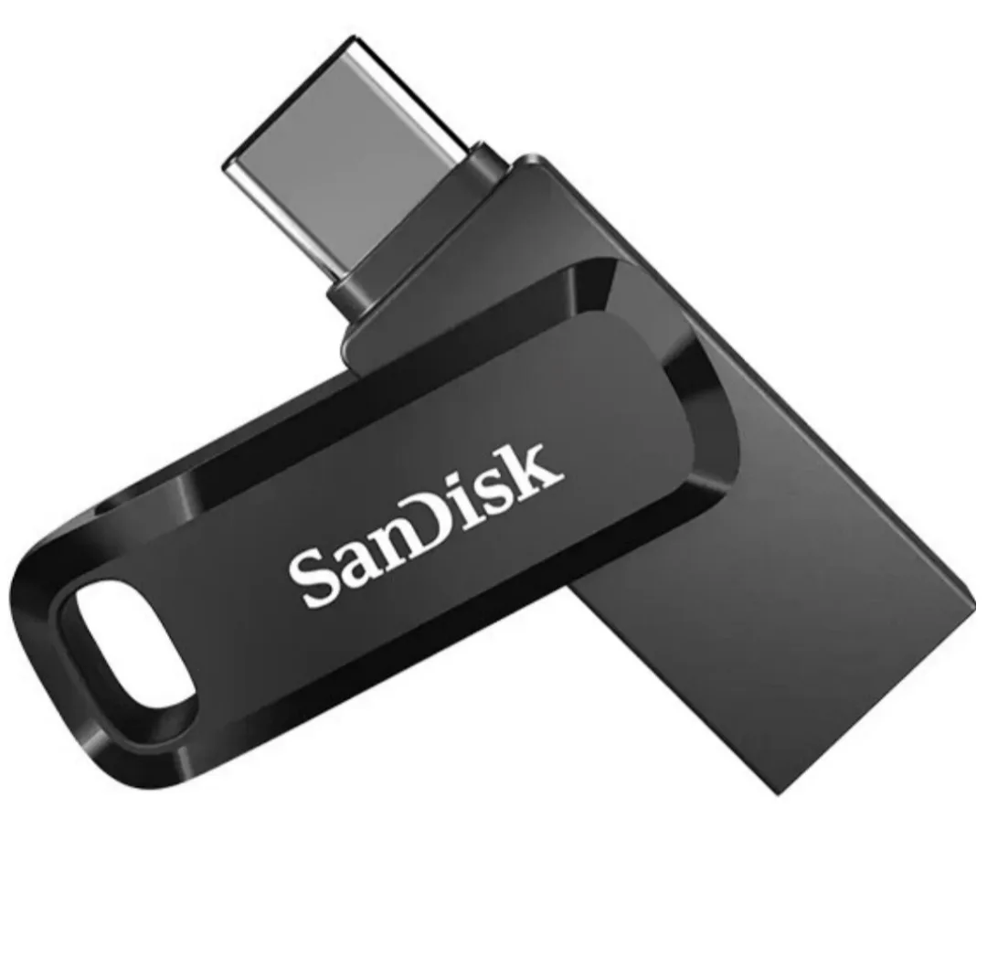 فلش مموری سن دیسک مدل Ultra Dual Drive ظرفیت 128 گیگابایت با طراحی دو کانکتوره USB و Type-C و وزن 10 گرم