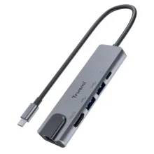 هاب 5 پورت Type-C به Type-C/HDMI/USB3.0/USB2.0/RG45 تراسمی مدل DS01-04