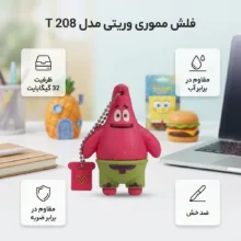 فلش مموری عروسکی 32 گیگابایت وریتی مدل T208 طرح پاتریک، مقاوم در برابر آب، ضربه و خش