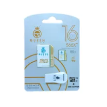 کارت حافظه Micro SDHC کوئین تک مدل Eite pro V10-566X PLUS کلاس 10 استاندارد UHS-l U1 سرعت 85mbps ظرفیت 16 گیگابایت به همراه آداپتور SD و کارت خوان USB