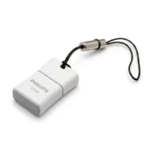 فلش مموری فیلیپس سری Picco مدل FM32FD85B ظرفیت 32 گیگابایت با رابط USB 2.0، درپوش محافظ و بند قابل جداشدن