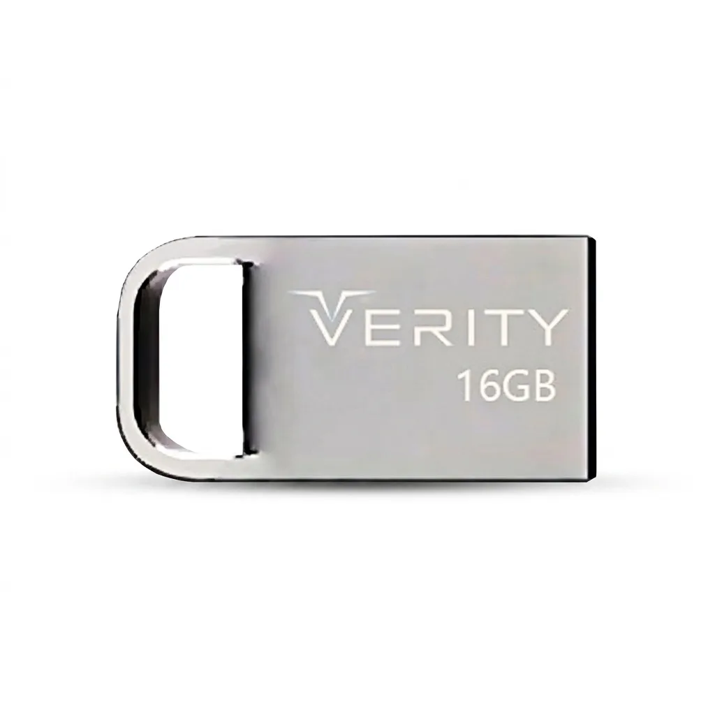 فلش مموری وریتی مدل V813 ظرفیت 16 گیگابایت، رابط USB 2.0 Type-A، بدنه فلزی، طراحی بندانگشتی، سازگار با موبایل، تبلت، کامپیوتر و تلویزیون، سرعت انتقال 20 مگابایت بر ثانیه