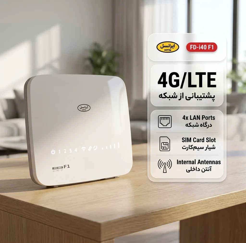 مودم روتر بی سیم ایرانسل مدل FD-i40 F1