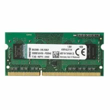 رم لپ‌تاپ DDR3L کینگستون مدل KVR16LS11/GREEN ظرفیت 4 گیگابایت تک کاناله فرکانس 1600 مگاهرتز تایمینگ CL11 ولتاژ 1.35 ولت نوع ماژول SO-DIMM