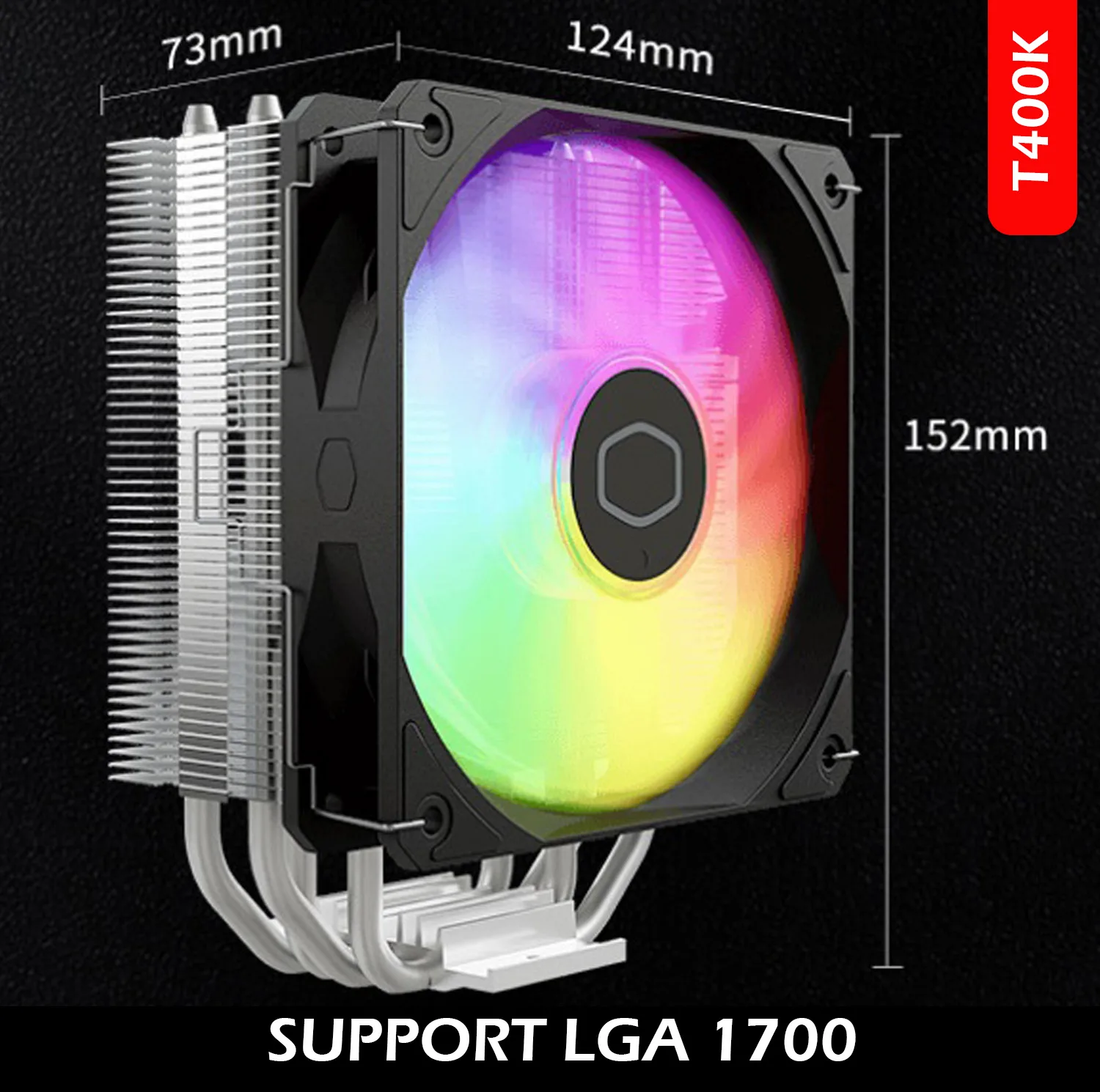 خنک کننده پردازنده کولر مستر مدل T400k ARGB LGA1700