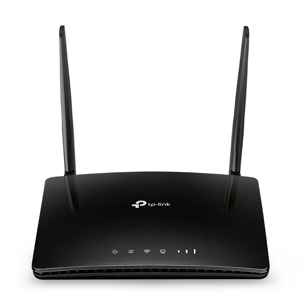 مودم روتر بی‌سیم 4G LTE تی‌پی‌لینک مدل TL-MR6400 با دو آنتن خارجی، شبکه Wi-Fi 2.4 گیگاهرتز، پشتیبانی از 32 کاربر، چهار پورت LAN 10/100 مگابیت و فایروال پیشرفته