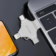 فلش مموری گرین لاین مدل FD-4 IN 1 ظرفیت 64 گیگابایت با رابط microUSB، USB، USB Type-C، لایتنینگ