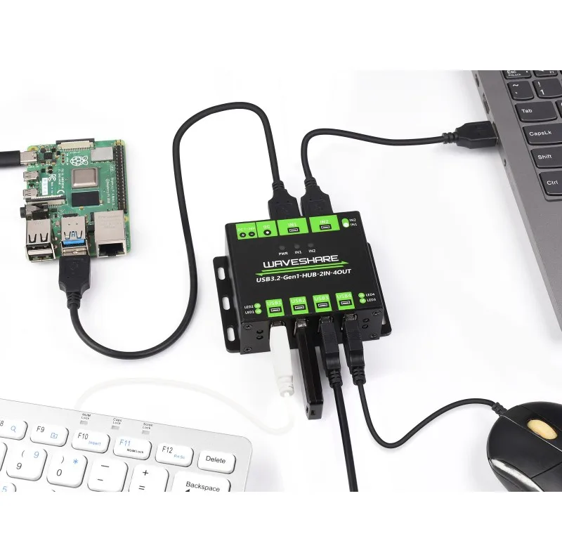 هاب 4 پورت USB 3.2 ویوشیر مدل USB3.2-Gen1-HUB-2IN-4OUT