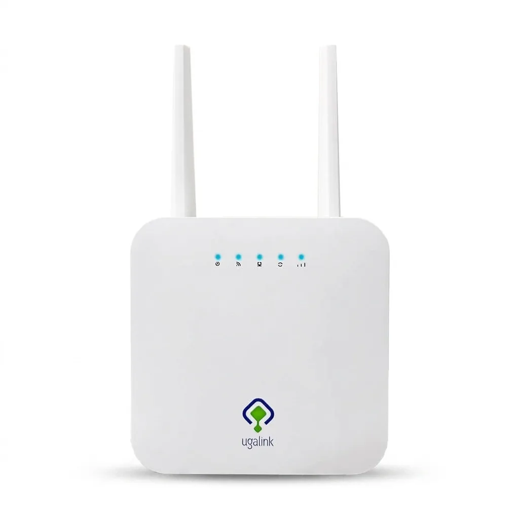 مودم روتر 4G یوگالینک مدل 4221-UG با پشتیبانی از شبکه 4G LTE CAT4، سرعت 150 مگابیت بر ثانیه، دو آنتن خارجی 5dBi، پورت LAN 10/100 و اتصال همزمان 32 کاربر