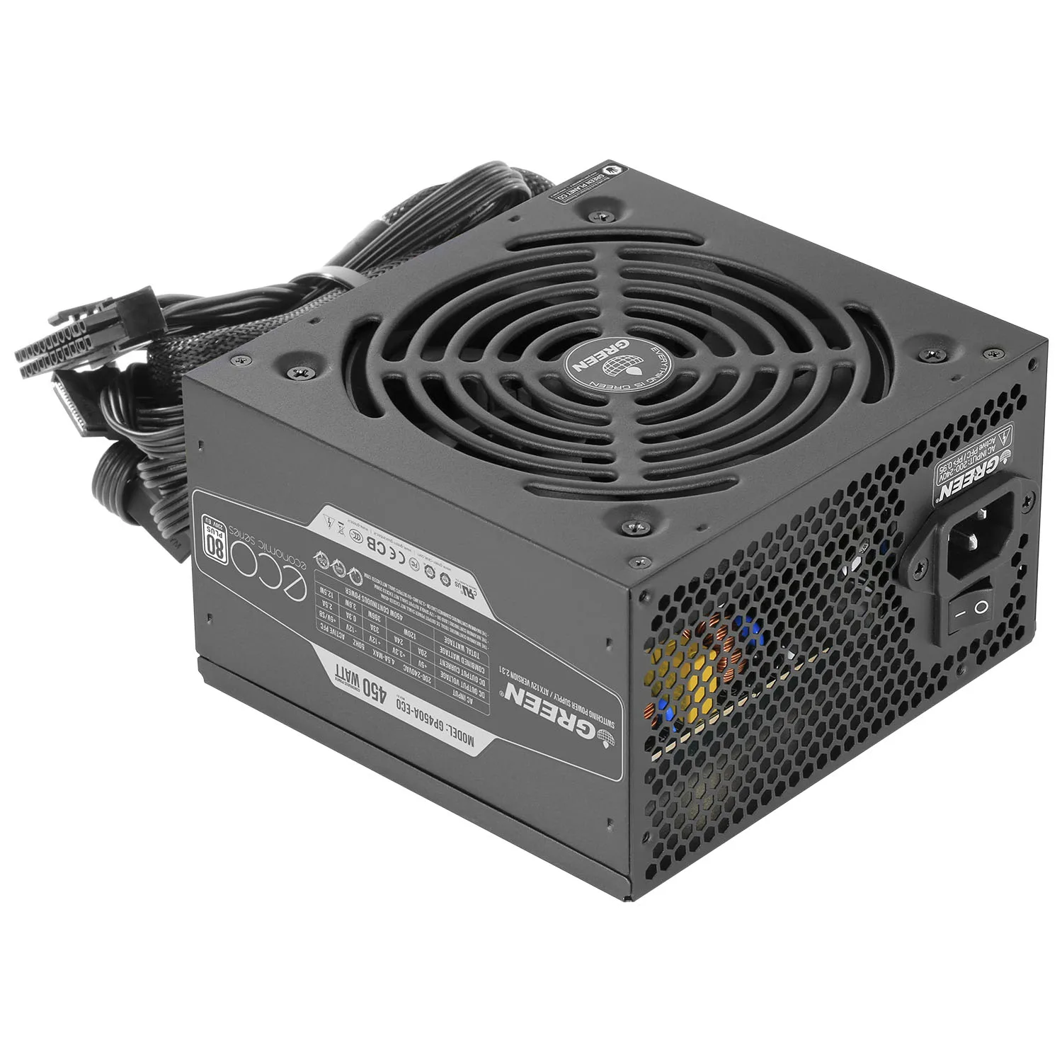 منبع تغذیه کامپیوتر گرین مدل GP450A-ECO Rev3.1