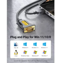 کابل تبدیل USB به DB9-RS232 یوگرین مدل CR107-20218 طول 1 متر