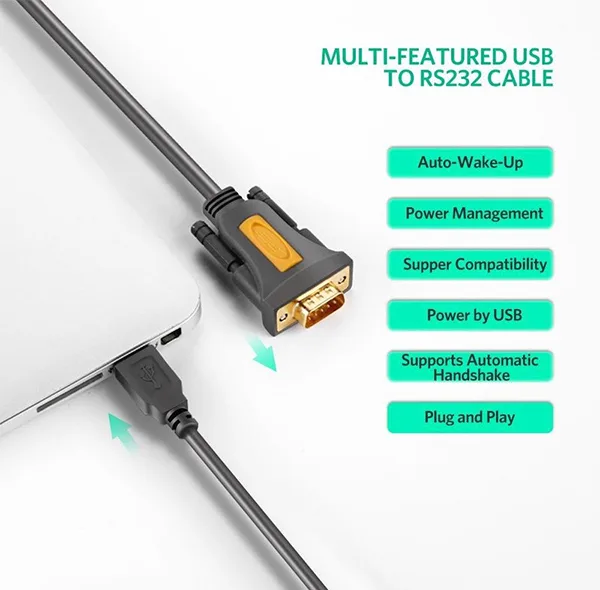 کابل تبدیل USB به سریال RS232 یوگرین مدل CR104-20211 طول 1.5 متر