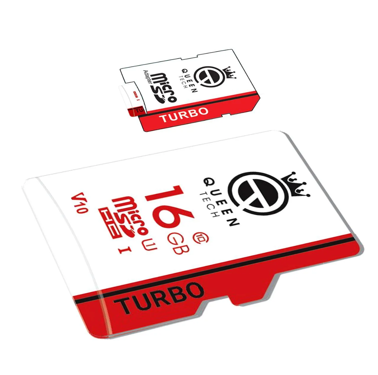 کارت حافظه MicroSDHC کوئین تک مدل TURBO-V10-667X کلاس 10 استاندارد U1 سرعت 100MB/S ظرفیت 16 گیگابایت به همراه آداپتور SD