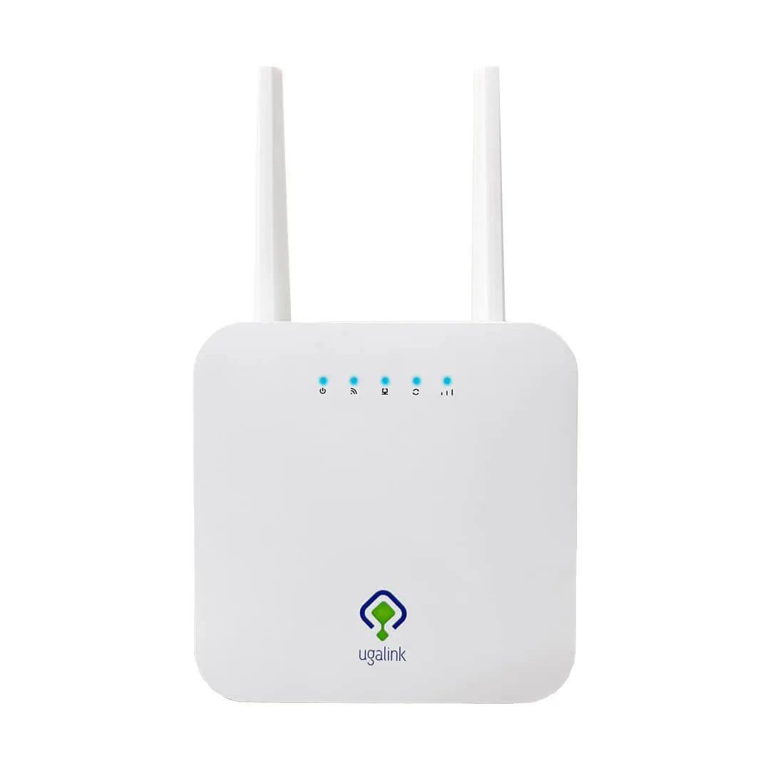 مودم روتر 4G یوگالینک مدل 4221-UG با پشتیبانی از شبکه 4G LTE CAT4، سرعت 150 مگابیت بر ثانیه، دو آنتن خارجی 5dBi، پورت LAN 10/100 و اتصال همزمان 32 کاربر