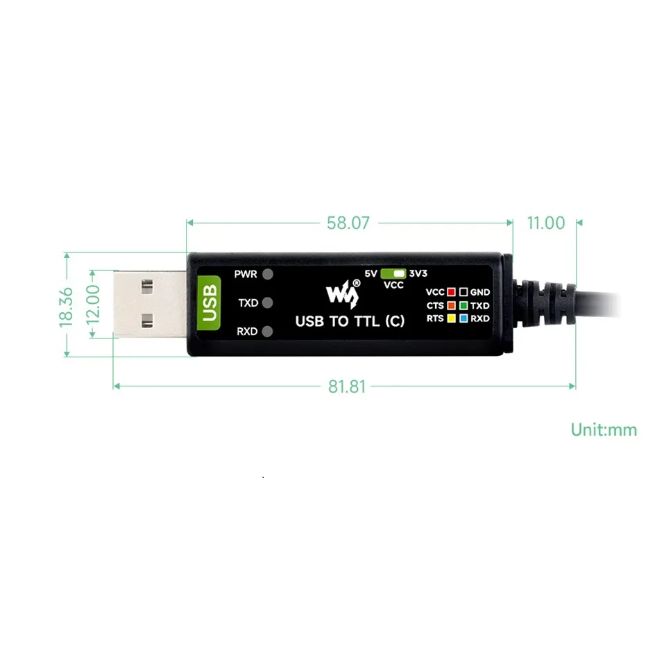 مبدل صنعتی USB به سریال ویوشیر مدلUSB TO TTL (C)